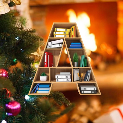 Maisiú Crann Nollag - Bronntanas do Lovers Leabhar - Ornáid Leabharlannaí - Ornáid Aicrileach Pearsantaithe - Péist Leabhar Lover - Seilf Leabhar Ainm Saincheaptha