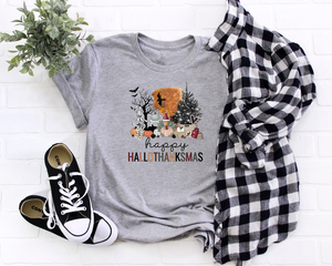 Happy Hallothanksmas Shirt, Halloween Shirt, Thanksgiving Shirt, Christmas Shirt, Fall Shirt, Holiday Season Shirt, autumn shirt, Pumpkin