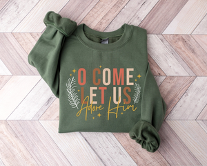 Let Us Adore Him Sweater, Christian Christmas Sweatshirt, Religious Christmas Gifts, Nativity Xmas Shirt, Holiday Family T-Shirt