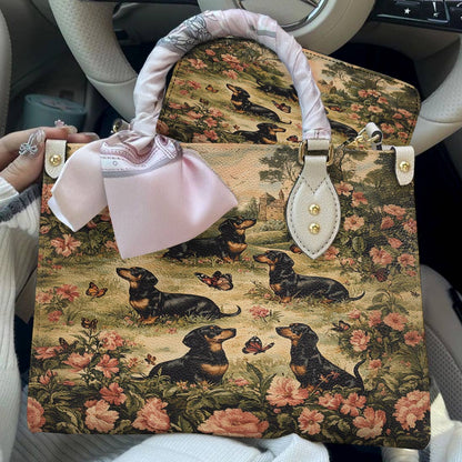 Leather Bag Dachshund Garden Manor