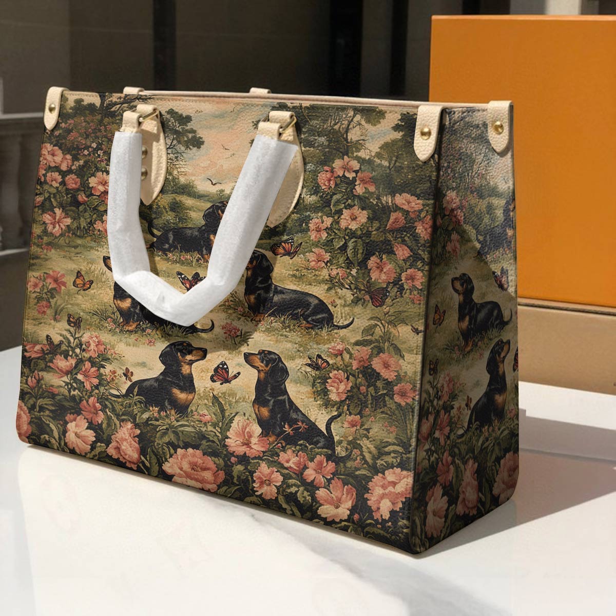 Leather Bag Dachshund Garden Manor