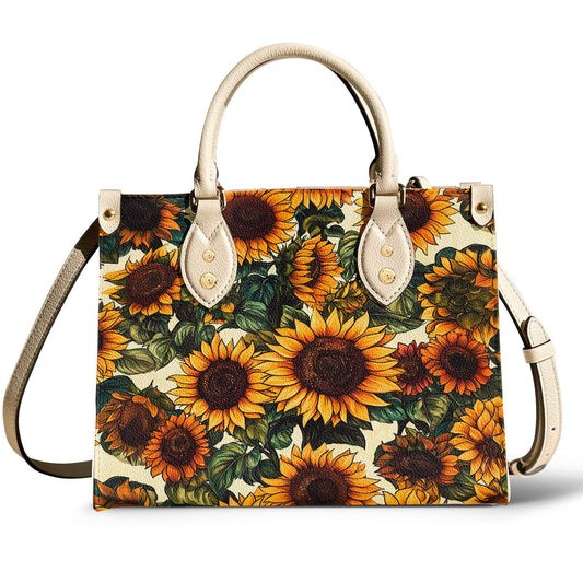 Leather Bag Vintage Sunflower