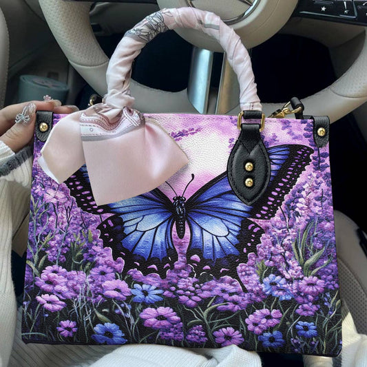 Butterfly Leather Bag Lavender Flight