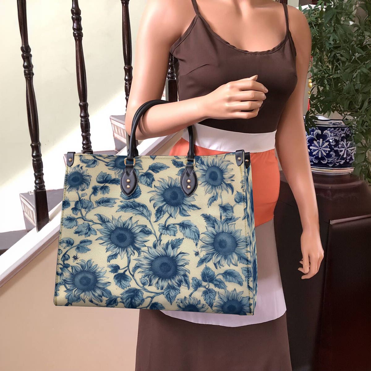 Sunflower Leather Bag Azure Grace