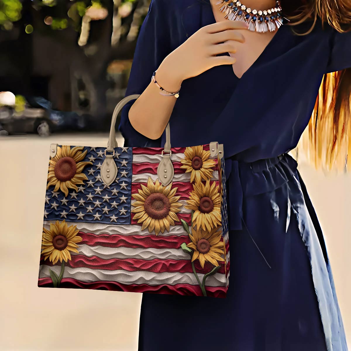 Leather Bag Sunflower Freedom