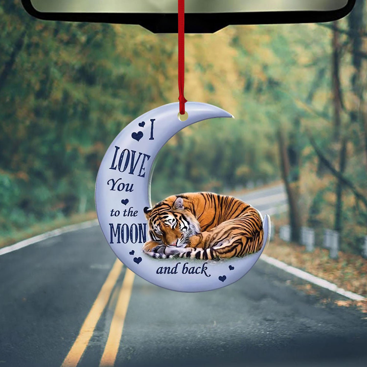 Tiger Moon and Back Two Sides Mica Plastic Ornament, Christmas Ornament, Christmas Gift, Ornament Decoration, Ornament Christmas - TeeZworldVN