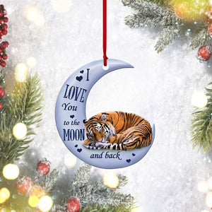 Tiger Moon and Back Two Sides Mica Plastic Ornament, Christmas Ornament, Christmas Gift, Ornament Decoration, Ornament Christmas - TeeZworldVN