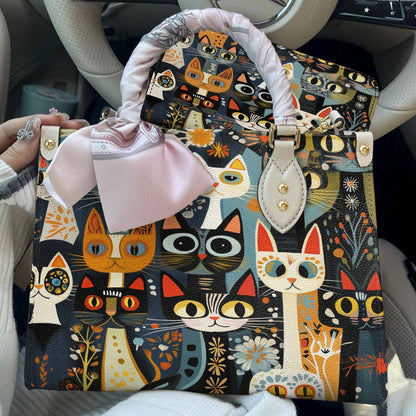 Leather Bag Curious Folk Cats