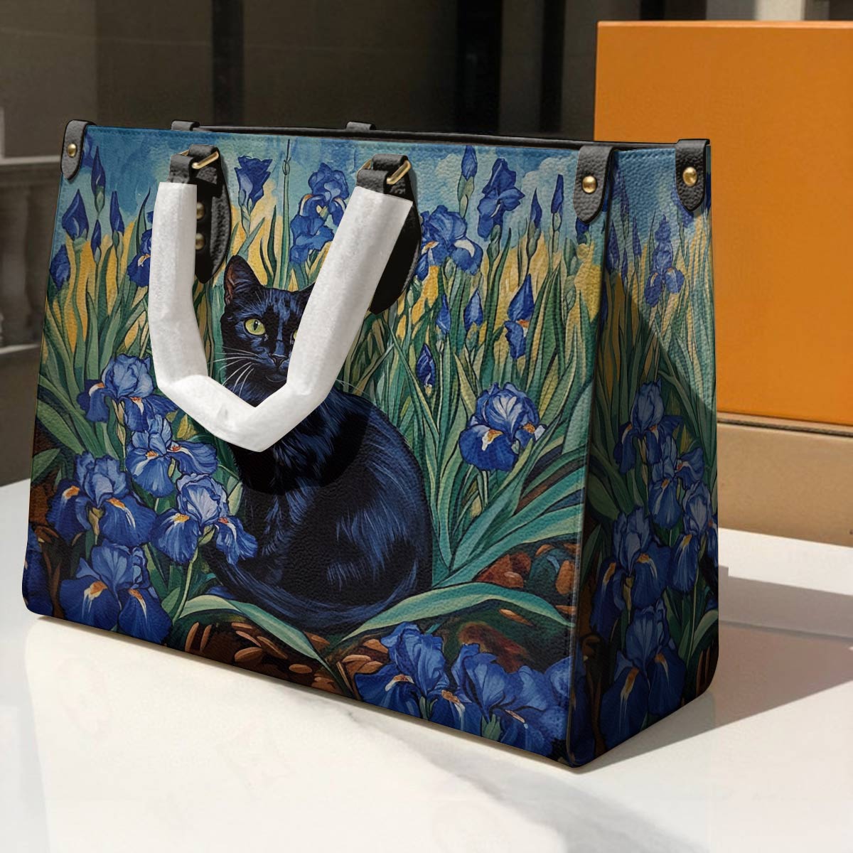 Leather Bag Iris Garden of Quiet Magic
