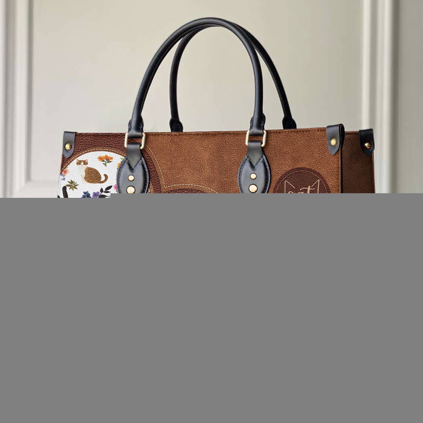 Lorva Personalized Leather Bag Heart Catmom