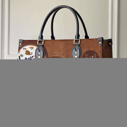 Lorva Personalized Leather Bag Heart Catmom