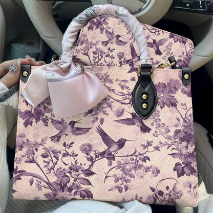 Hummingbird Leather Bag Garden Serenade