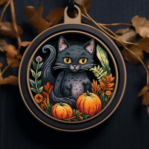 Black Cat Witch Ornament, Black Cat Happy Halloween Ornament, Funny Black Cat Ornament, Lovely Cat Ornament, Black Cat Lovers Gift