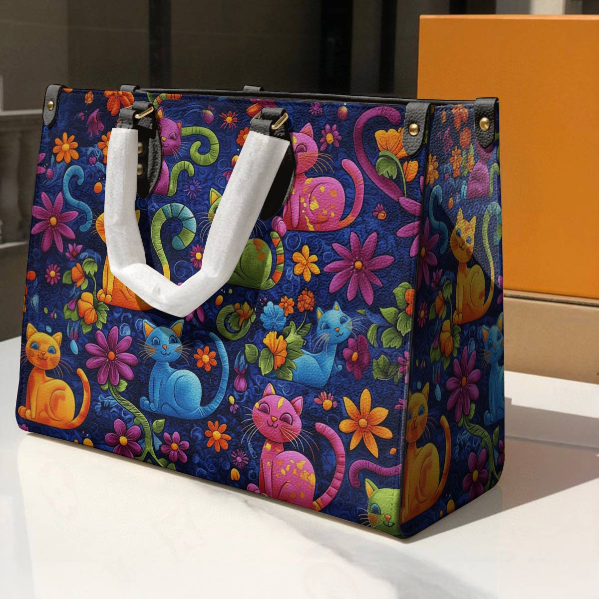 Cat Leather Bag Cute Cats Blossom