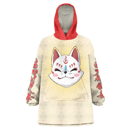 Cute Foxes Touken Ranbu Wearable Blanket Hoodie Japan Anime Style TS04