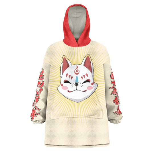 Cute Foxes Touken Ranbu Wearable Blanket Hoodie Japan Anime Style TS04