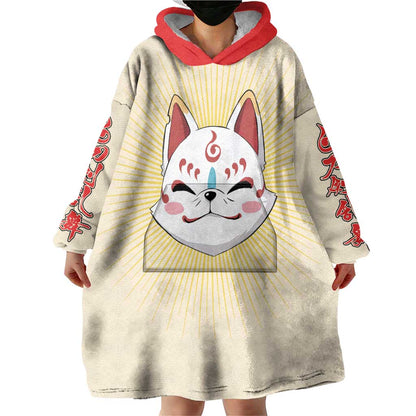 Cute Foxes Touken Ranbu Wearable Blanket Hoodie Japan Anime Style TS04