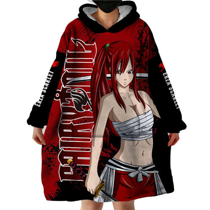 Erza Scarlet Wearable Blanket Hoodie Fairy Tail TS04