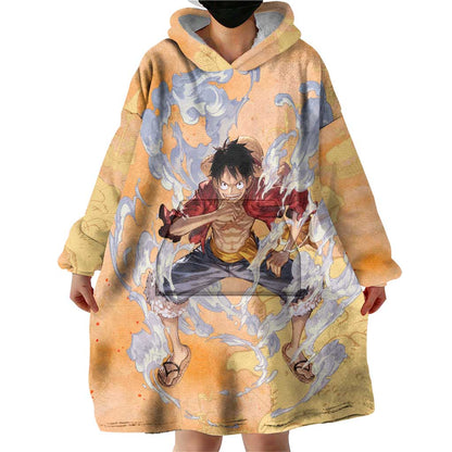Monkey D. Luffy - One Piece Wearable Blanket Hoodie Anime Style TS04