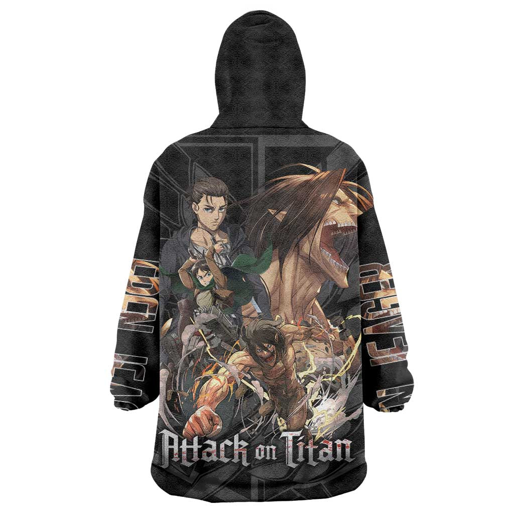 Eren Yeager Attack on Titan Wearable Blanket Hoodie Anime Style TS04