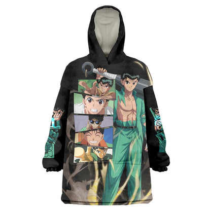 Yusuke Urameshi - YuYu Hakusho Wearable Blanket Hoodie Anime Style TS04