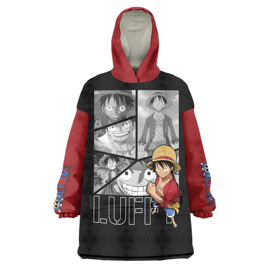 Luffy Mix Manga - One Piece Wearable Blanket Hoodie Anime Mix Manga TS04