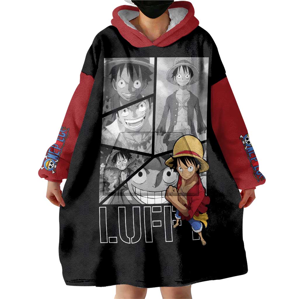 Luffy Mix Manga - One Piece Wearable Blanket Hoodie Anime Mix Manga TS04