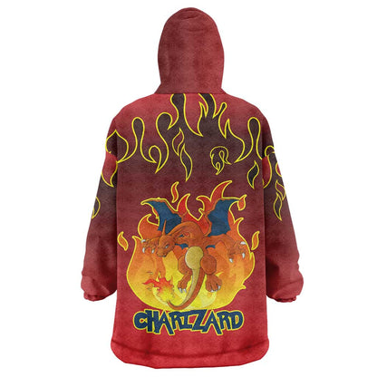 Charizard Dragon - Poke Wearable Blanket Hoodie Anime Style TS04