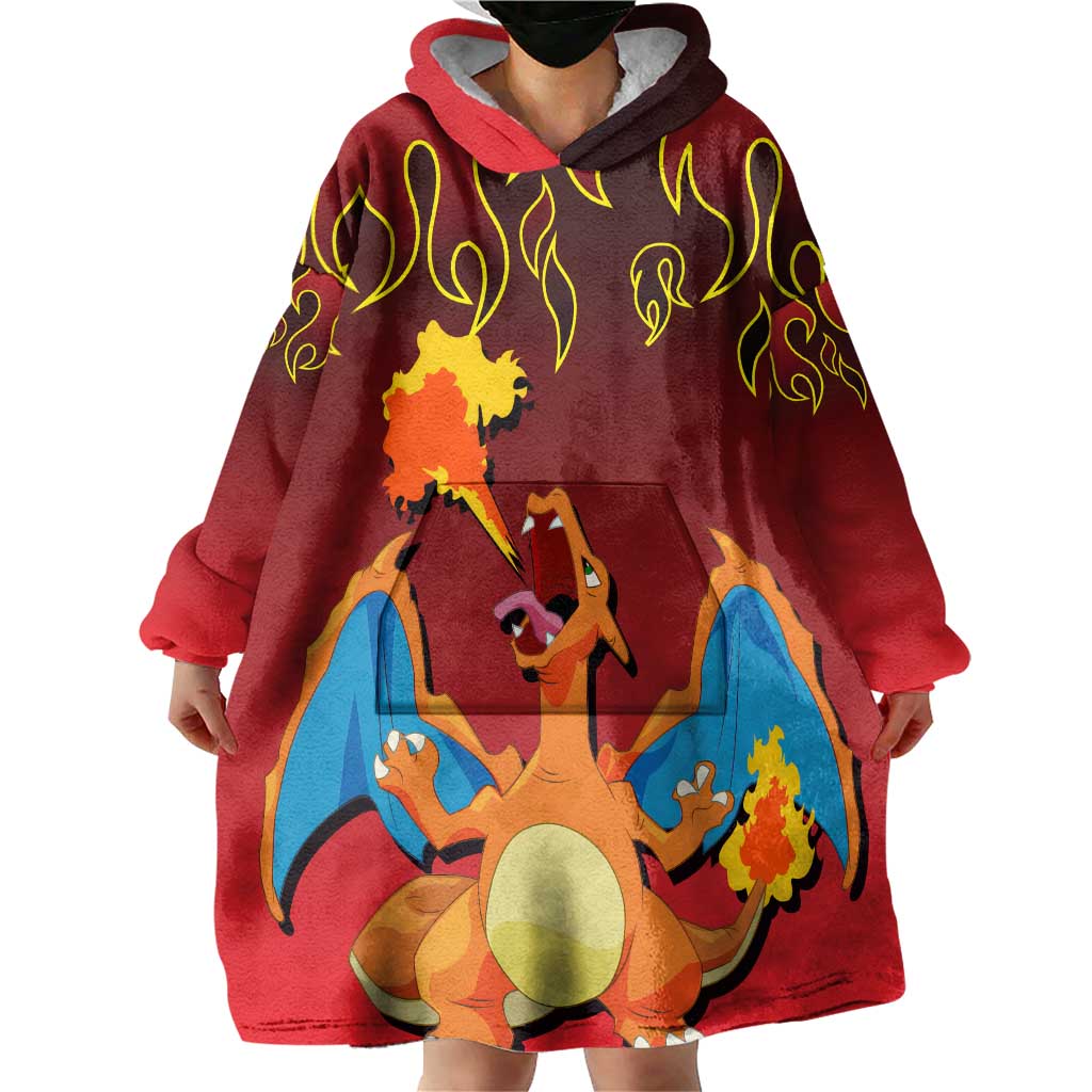 Charizard Dragon - Poke Wearable Blanket Hoodie Anime Style TS04