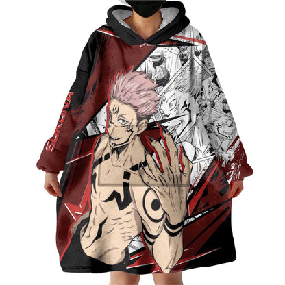 Ryomen Sukuna - Jujutsu Kaisen Wearable Blanket Hoodie Anime Mix Manga Style TS04