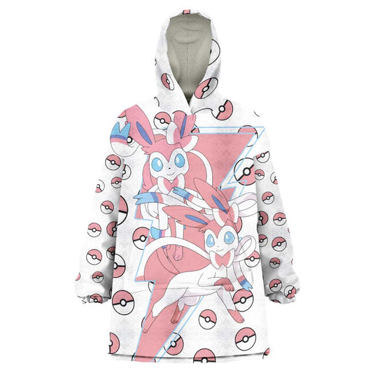 Sylveon - Poke Ball Wearable Blanket Hoodie Anime Style TS04