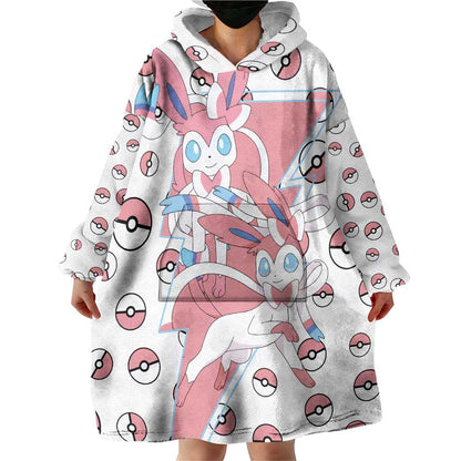 Sylveon - Poke Ball Wearable Blanket Hoodie Anime Style TS04