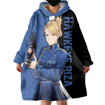Hawkeye Riza - Fullmetal Alchemist Wearable Blanket Hoodie Anime Style TS04
