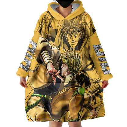 Dio Brando oJo's Bizarre Adventure Wearable Blanket Hoodie Anime Style TS04