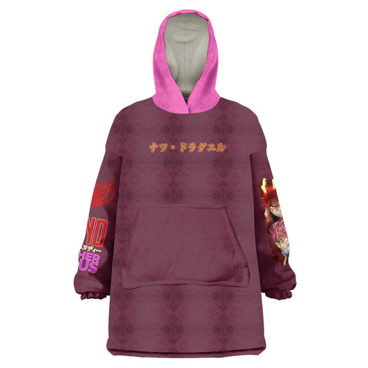 Natsu Dragneel V2 Fairy Tail Wearable Blanket Hoodie Japan Anime Style TS04