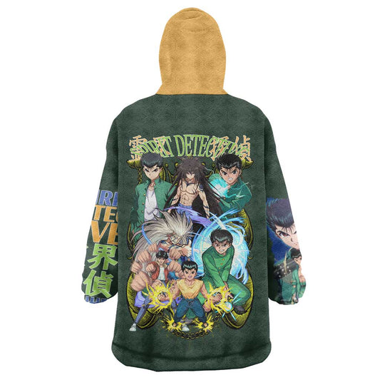Yusuke Urameshi V4 Yuyu Hakusho Wearable Blanket Hoodie Japan Anime Style TS04