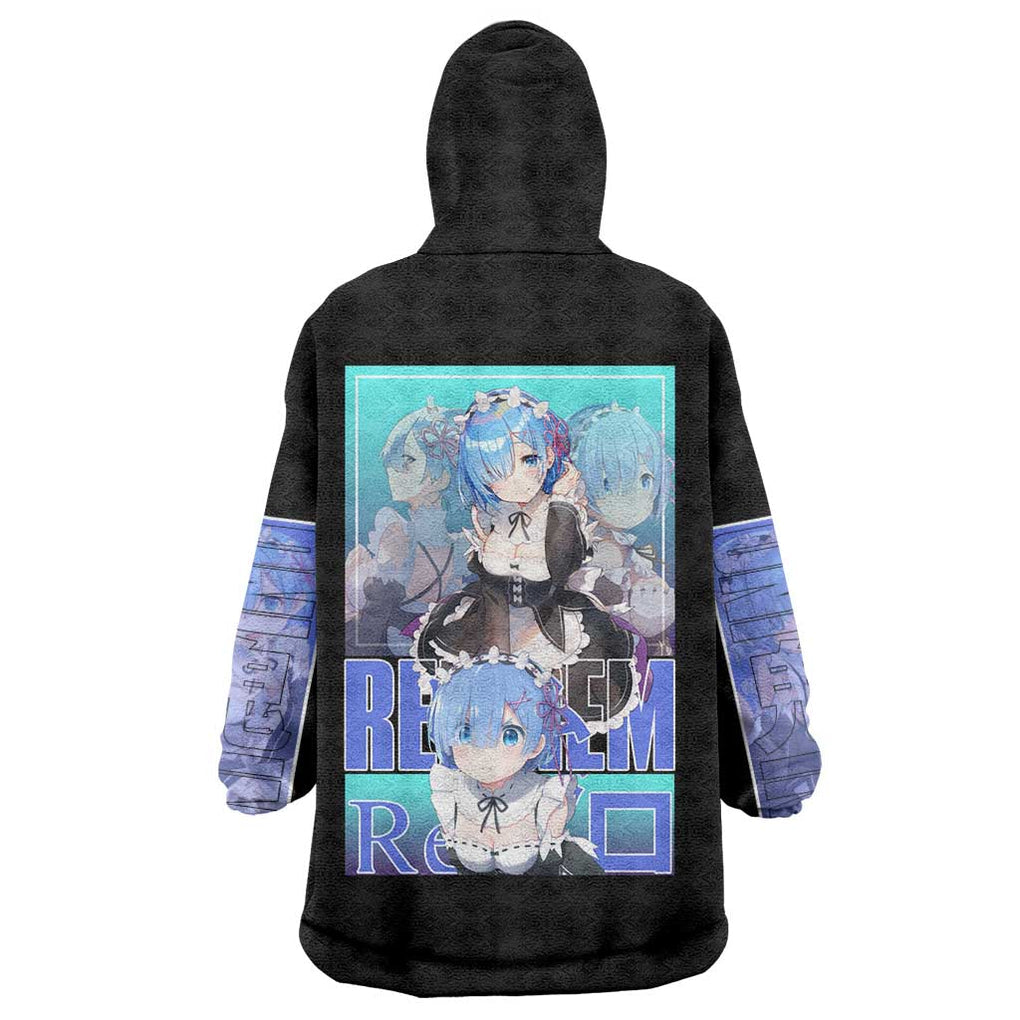 Rem Re: Zero Streetwear Wearable Blanket Hoodie Anime Style TS04
