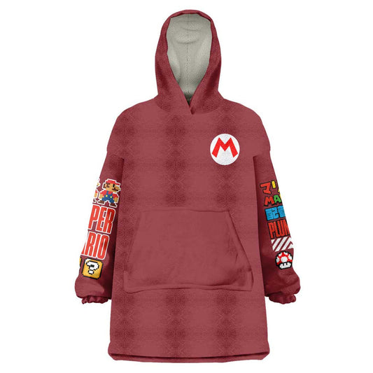 Mario Bros Mario Bros Wearable Blanket Hoodie Anime Mix 3D Game Style TS04