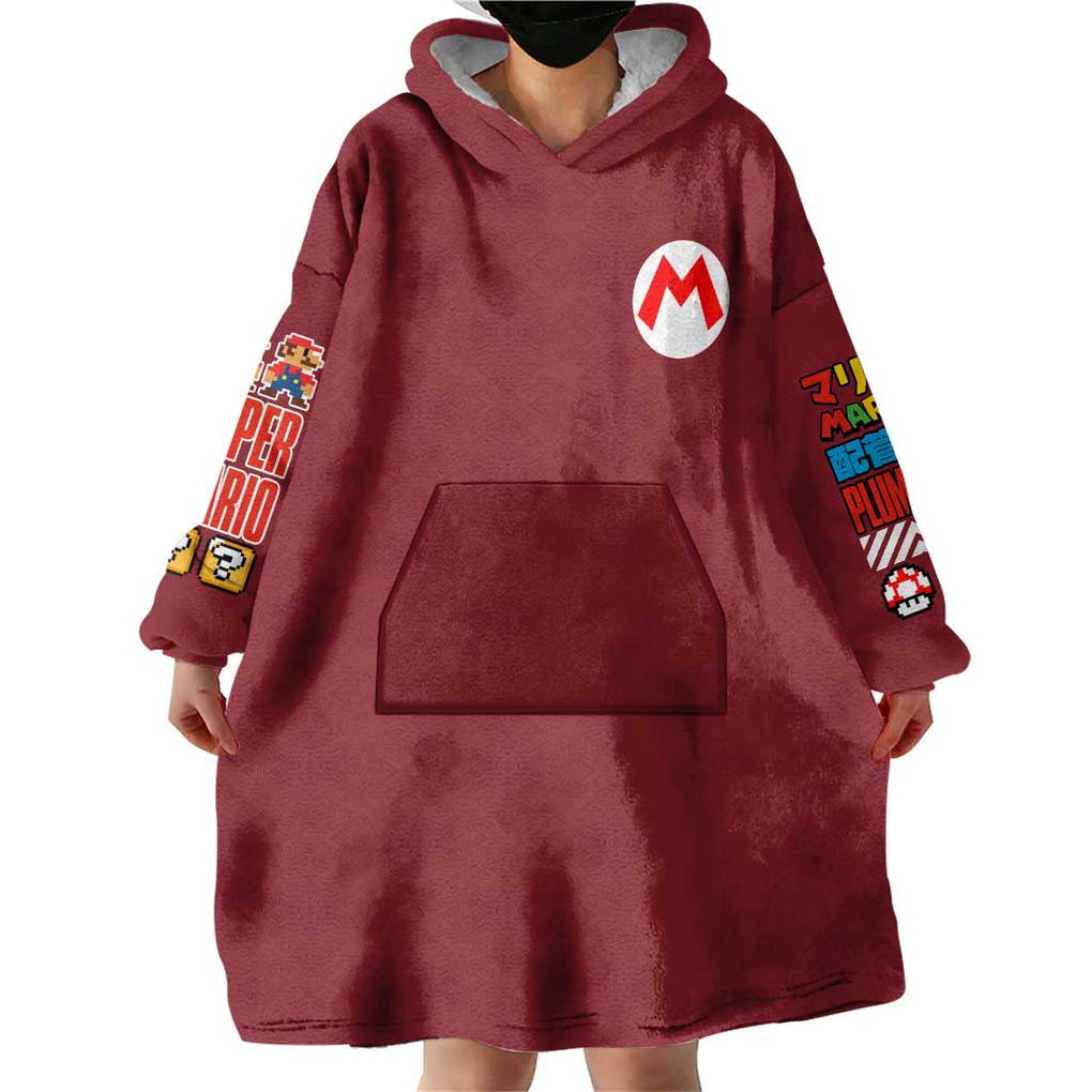 Mario Bros Mario Bros Wearable Blanket Hoodie Anime Mix 3D Game Style TS04