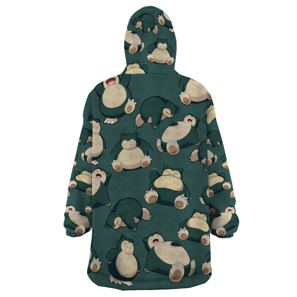 Snorlax Pattern Style Wearable Blanket Hoodie TS04