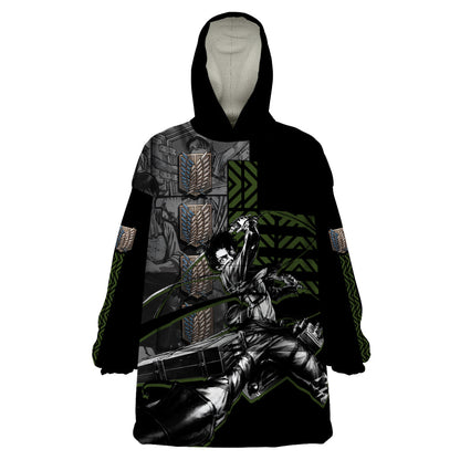 Levi Ackerman - Attack On Titan Wearable Blanket Hoodie Anime Style TS04