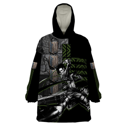 Levi Ackerman - Attack On Titan Wearable Blanket Hoodie Anime Style TS04