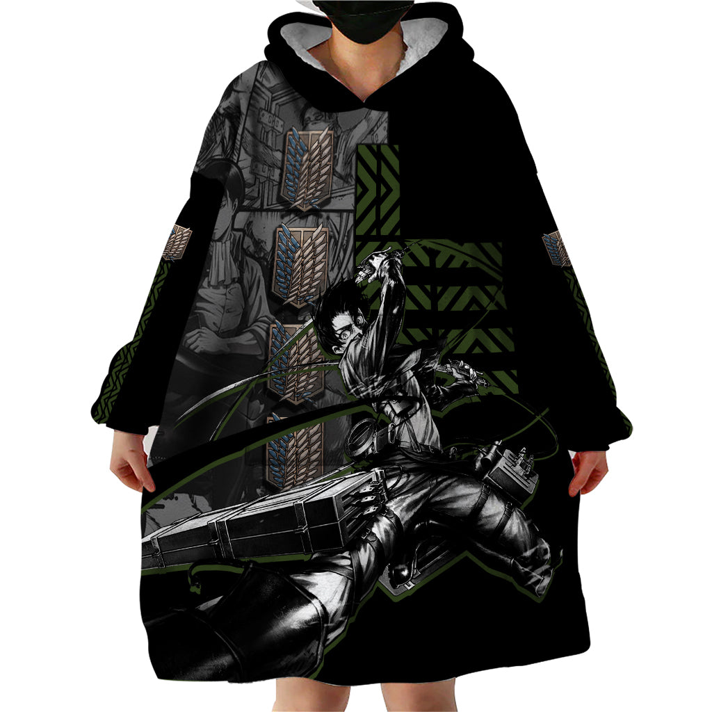 Levi Ackerman - Attack On Titan Wearable Blanket Hoodie Anime Style TS04
