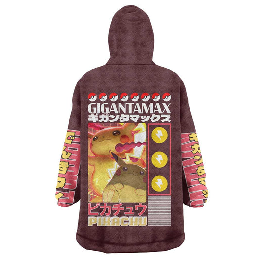 Gigantamax Pikachu Poke Wearable Blanket Hoodie Japan Anime Style TS04