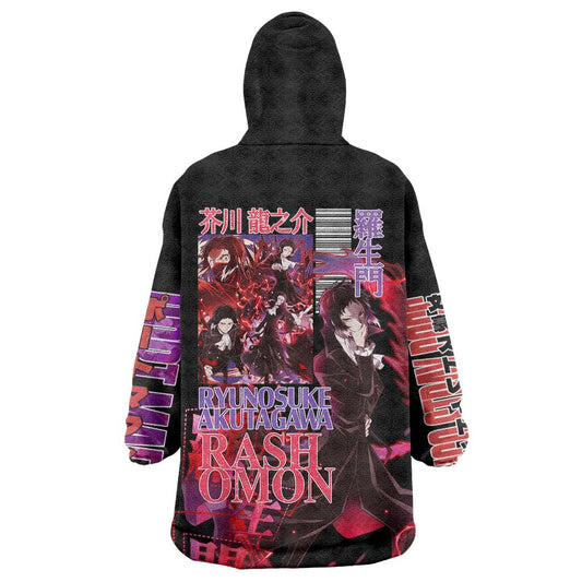 Ryunosuke Akutagawa Bungou Stray Dogs Wearable Blanket Hoodie Japan Anime Style TS04
