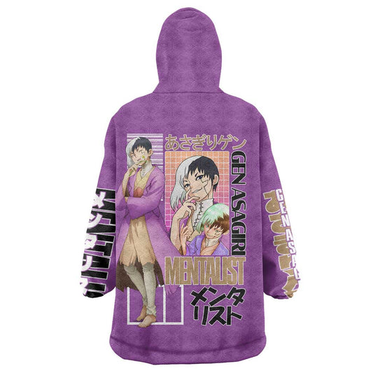 Gen Asagiri Dr. Stone Streetwear Wearable Blanket Hoodie Japan Anime Style TS04