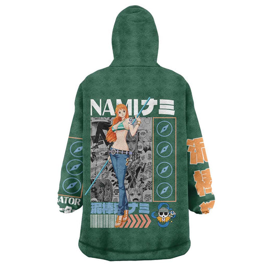 Nami One Piece Wearable Blanket Hoodie Anime Style TS04