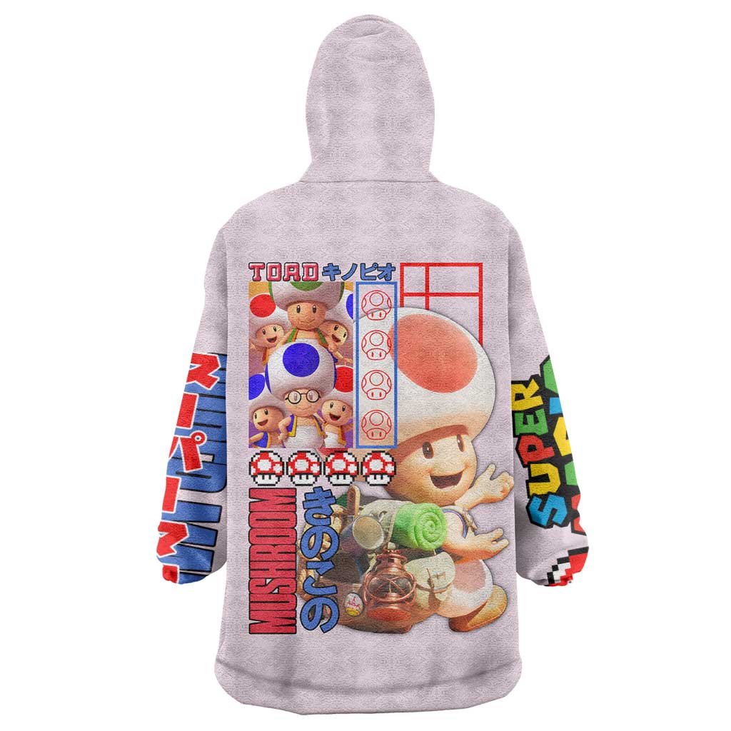 Toad Mario Bros Wearable Blanket Hoodie Japan Anime Style TS04