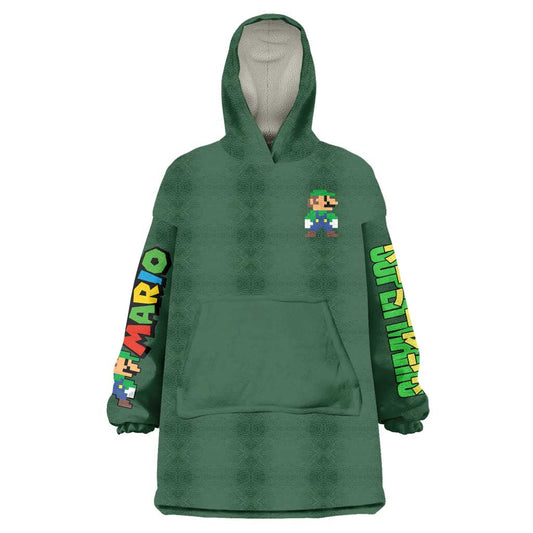 Luigi Mario Bros Wearable Blanket Hoodie Japan Anime Style TS04