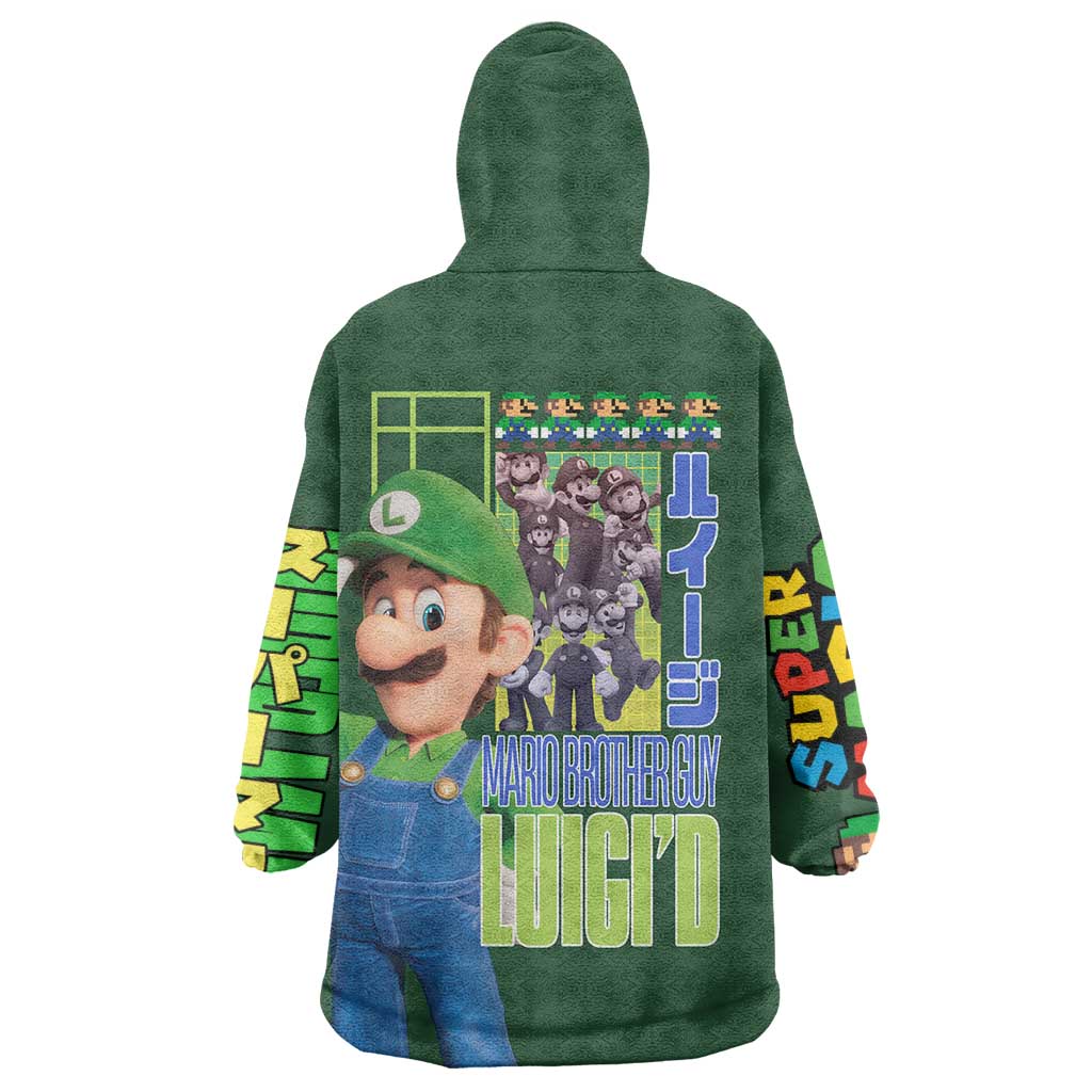 Luigi Mario Bros Wearable Blanket Hoodie Japan Anime Style TS04
